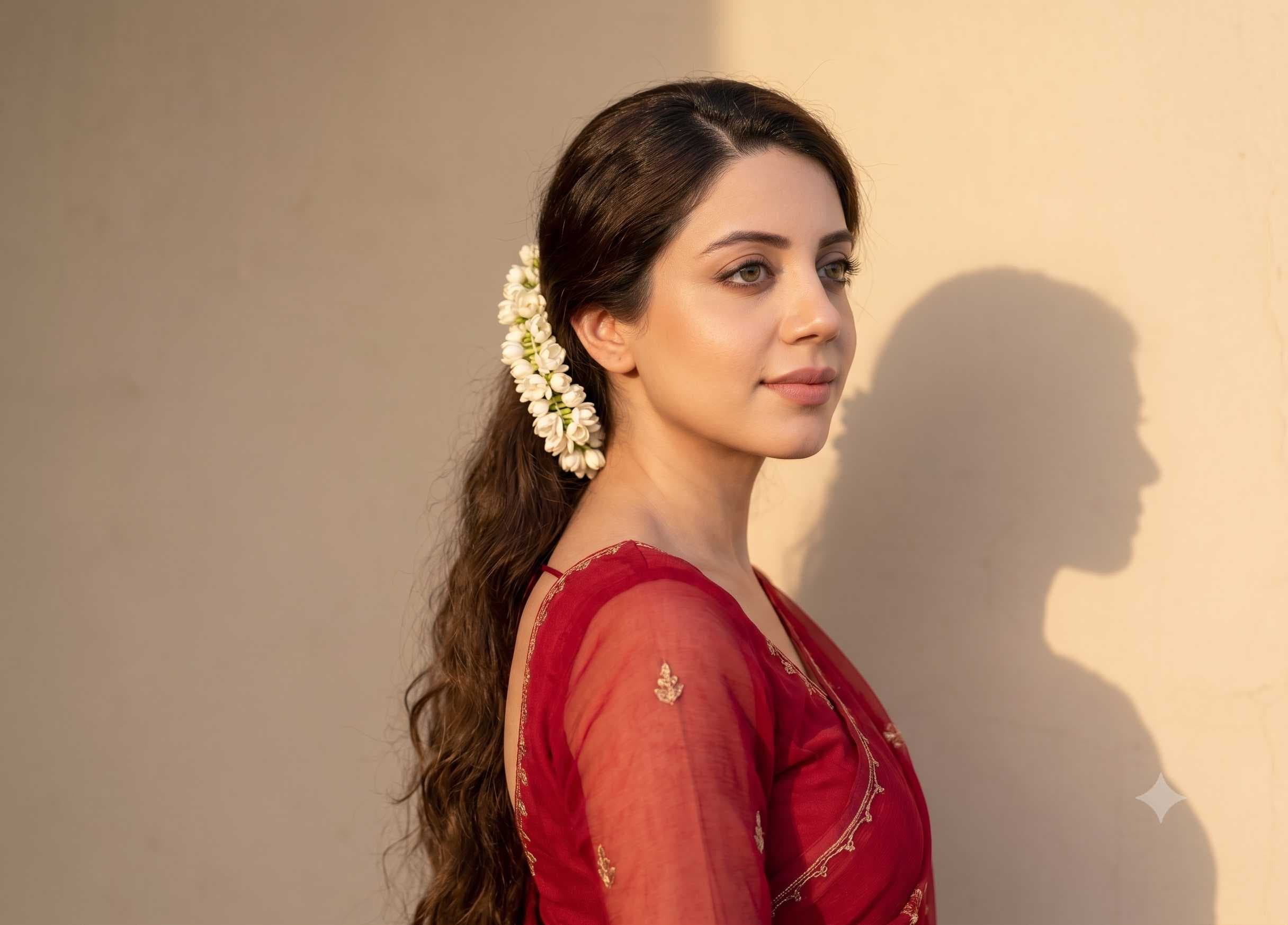 Ultra-photorealistic fine art portrait of a young Indian woman