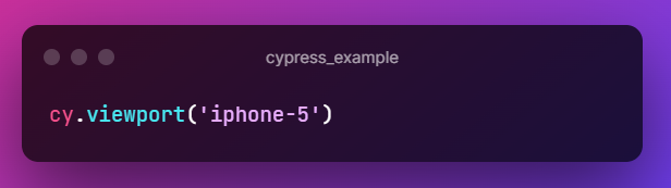 web automation with cypress example for viewport