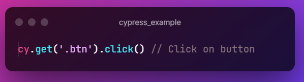 web automation with cypress example for clicking on a button