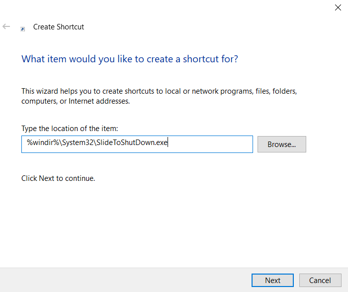 Windows hidden feature slide to shutdown step2