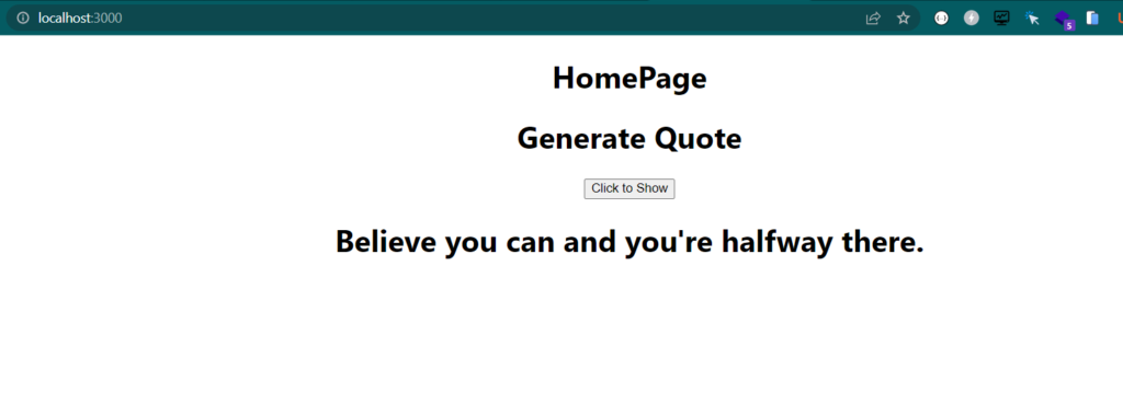Quote generator made in React JS