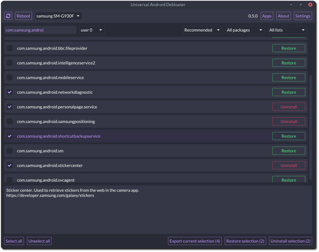 Universal Android Debloater GUI tronlab